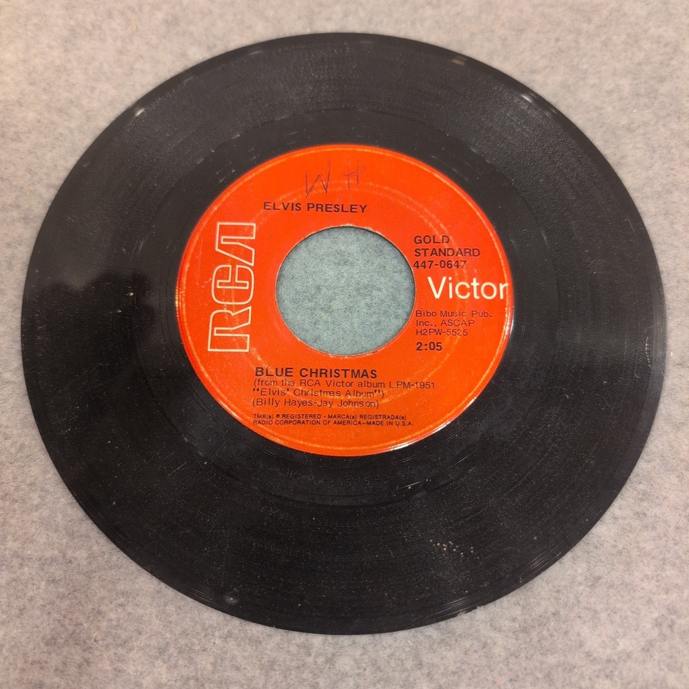 Elvis Presley Blue Christmas Santa Claus Is Back In Town 45 RPM RCA 447-0647 - Picture 2 of 3